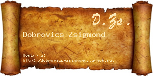 Dobrovics Zsigmond névjegykártya